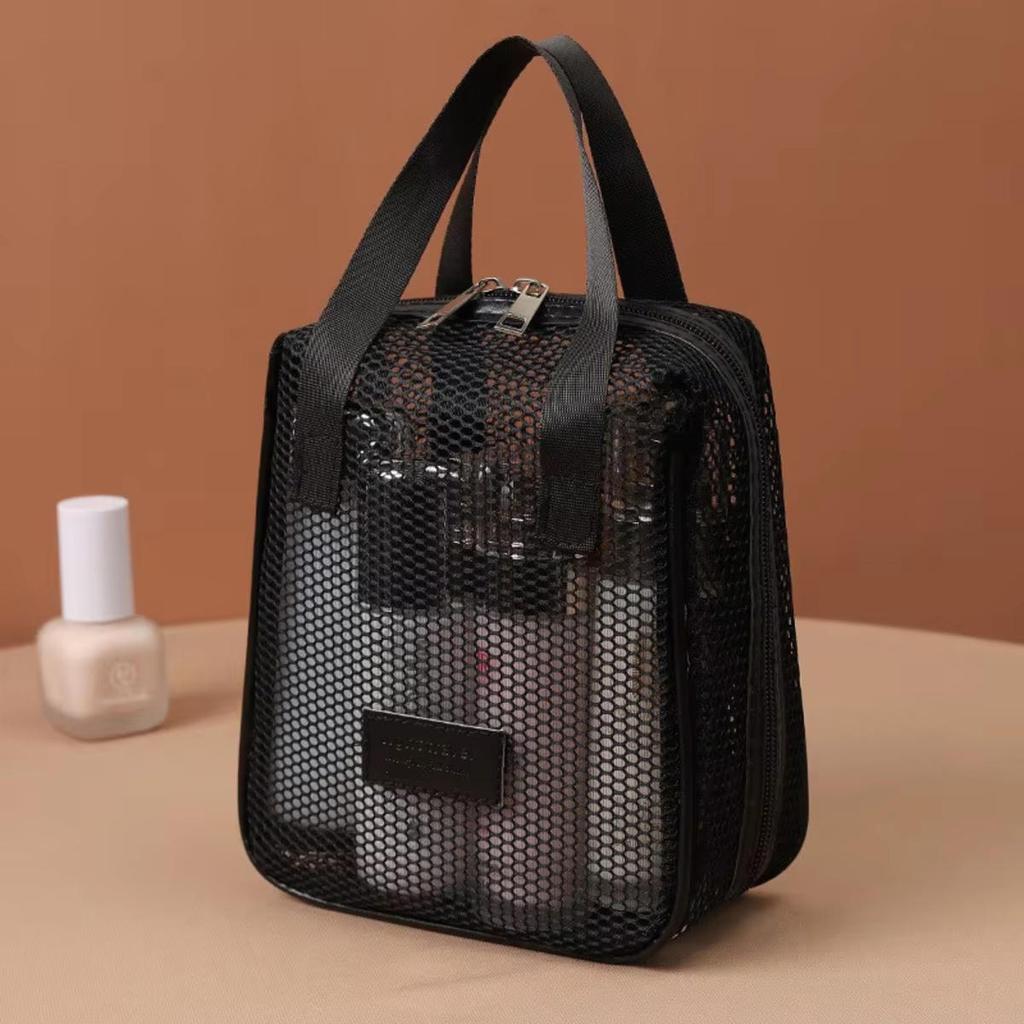 Mesh Makeup Toiletry Storage Bag Handbags Portable Travel Washing Body Shower Tools Organizer Hanging Cosmetic Organizer Pouch