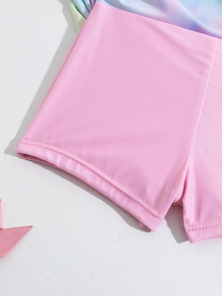 Maillot de bain deux pièces arc-en-ciel 2024 pour filles - Maillot de bain à la mode style robe de princesse pour enfants