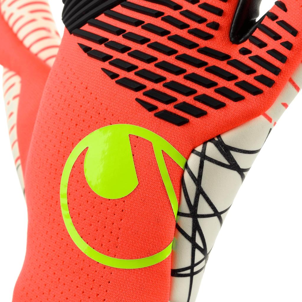 Uhlsport Fang ZNE Ultra Grip Half Negative Goalkeeper Gloves Match High Soccer Maschiné - Use, Grip, (1011408-01-8)