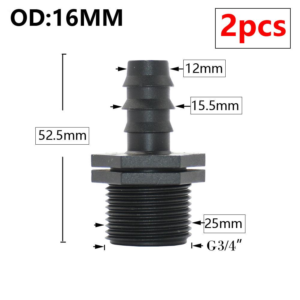 8/16/20/25/32mm Garden PE Tube Connector 1/2 3/4 1" Thread Hose Elbow Barb Coupler Fitting Farm Irrigation PE Pipe Joint
