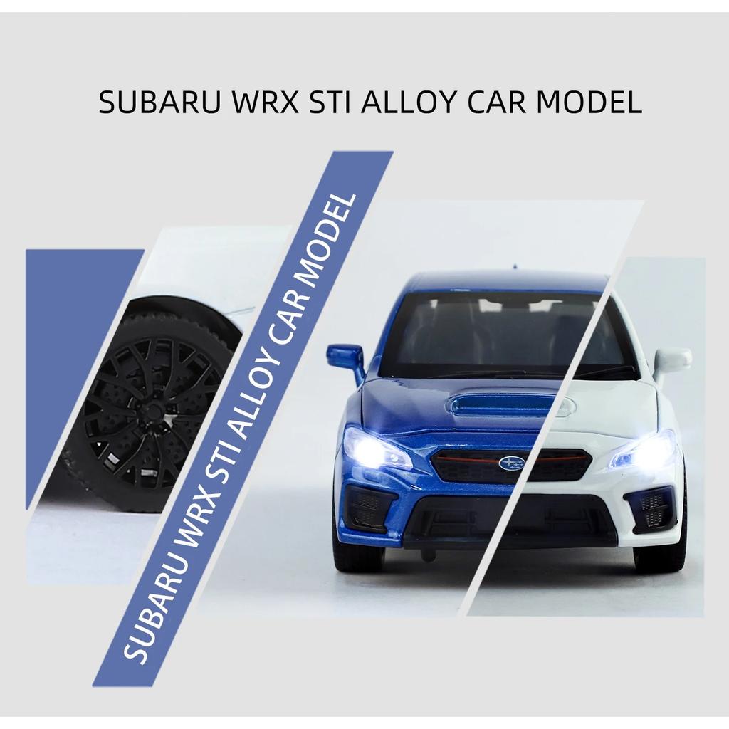 1/30 Subaru Impreza WRX STI Alloy Sports Car Model Diecast Metal Racing Vehicles Car Model Sound Light Simulation Kids Toys Gift
