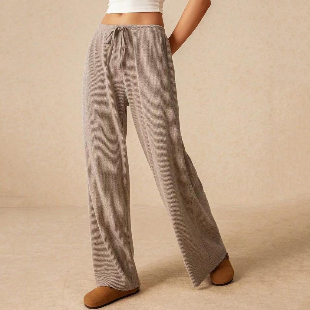 Damenmode Weitbeinige Hosen Locker zum Schnüren Lässige Hosen