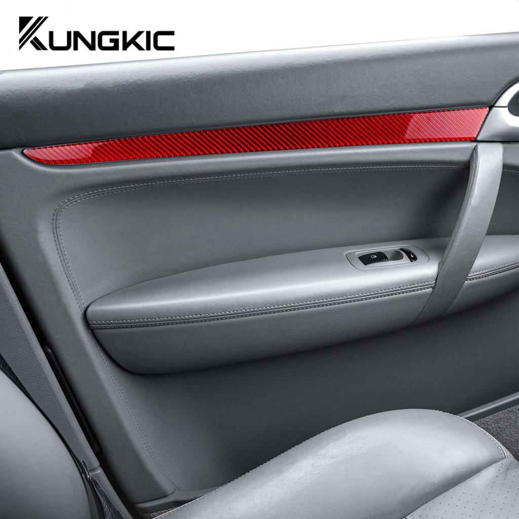 Adesivo Decorativo Porta in Vera Fibra di Carbonio Morbida KUNGKIC per Porsche Cayenne 2003 2004 2005 2006-2010 Rivestimento Interno Accessori Auto