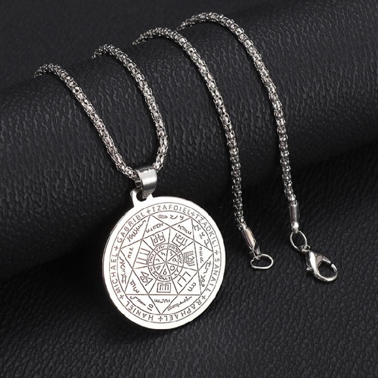 Mystical Christian Faith Pendant Necklace Stainless Steel Sturdy Chain Religious Jewelry For Men Women Spiritual Gift