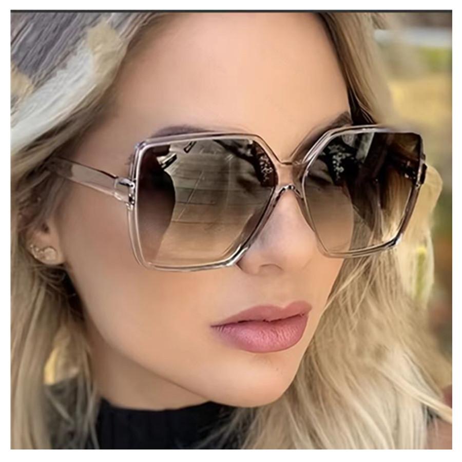 Brand Designer Fashion Oversized Sunglasses Women Plastic Female Big Frame Gradient Sun Glasses UV400  mujer