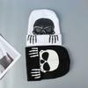 Fun skull print knitted hat for men and women for Halloween holiday dressing, suitable for outdoor windproof and warm keeping
