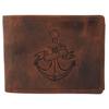 Men's Wallet - AKZENT - Horizontal Format - Genuine Leather - Brown - 6 Card Slots