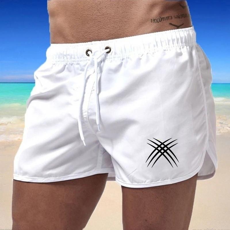 Casual Swimming Summer Men's Shorts 2025 Beach Trunks Swim Gym Pants Quick Drying Homme Surf Ventilate Drawstring Fashion Daily