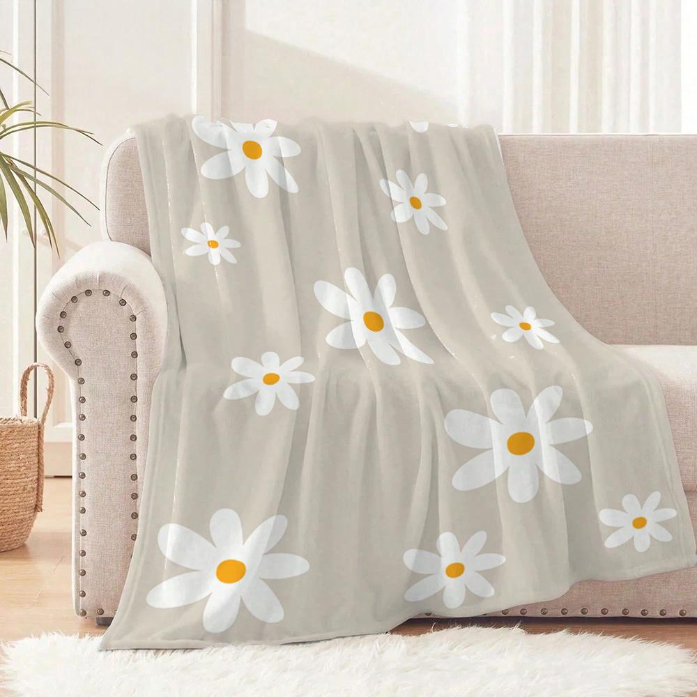 Nap Blanket Daisy Floral Print Sofa Blanket Comfortable and Lightweight Sleep Accessory Perfect Gift for Family On Birthdays and