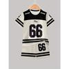 Boys' Set of Fashionable 3D Printed Casual Pullover, Short Sleeved Shorts, T Sports Shirt, Boys' Outdoor T-shirt Shorts Set