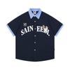 American Vintage Baseball Dog Print Polo Shirts Loose Fit Short Sleeve Tops Men Women Couple