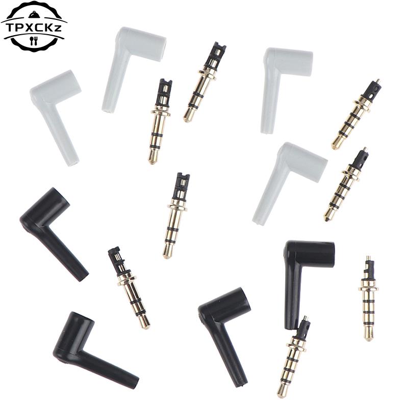 2pcs/lot New 90 Degrees 3.5mm Stereo Headset Plug Jack 3 4 Pole 3.5 Gold Plated