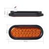 Universal 2X Oval Brake Stop Tail Fog Drl Turn Sealed Marker Lights Flush Mount 6" Inch 24 Led Truck Trailer Boat Utility Yellow Lens Waterproof 12V