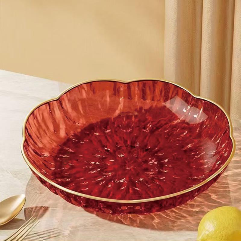 Plastic Round Snack & Fruit Serving Plates Set