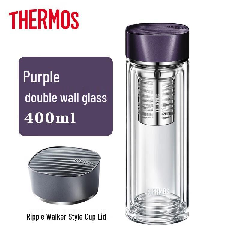 THERMOS TCGB-400 Double-Layer Glass Water Tea Cup