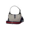 Gucci Jackie 1961 Gold Lock Monogram Canvas Leather Shoulder Bag Women shoulder bag blue gray 678843-96IWN-4076