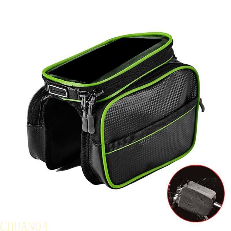 A1A2 Bike Phone Mount Holder Handlebar Bag Mountain Bicycles Front Top Tube Pannier Pouch Large Capacity Bike Front Frame Bag