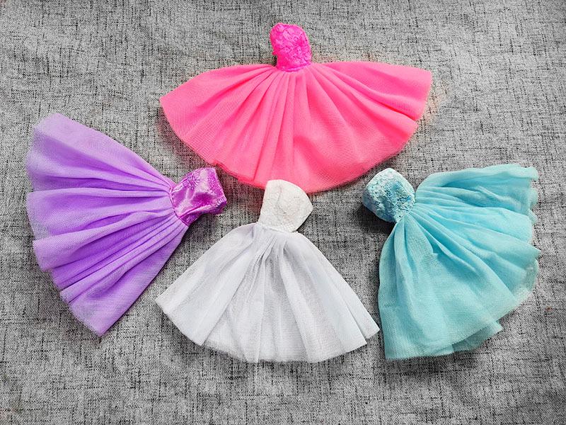 Multicolored Mini Mesh Skirt for 29cm Dolls - Babi Wedding Dress, Short Dress-Up Skirt for Toy Girls