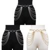 Europen Metal Multilayer Chain Waist Chain With Water Drip Embellishments For Beachwear Women