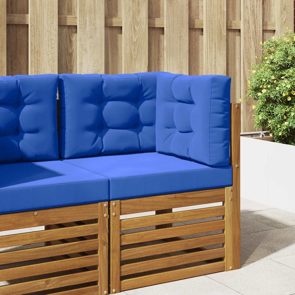 Outdoor Sofa Cushions 3 Pcs Royal Blue Polyester