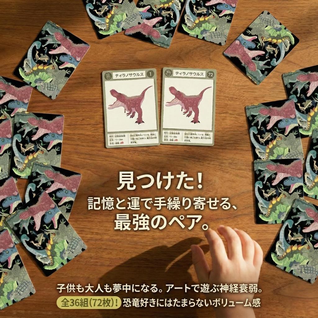 Joc de Cărți Perechi Copii (Cărți/Joc de memorie cu dinozauri)