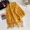 Green winter new solid color imitation cashmere scarf versatile gift men's and women's shawl tide