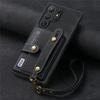 Wrist Strap Phone Case for Samsung Galaxy S24 Plus S23 FE S25 S22 Ultra A06 A16 A36 A05 A15 A25 A35 A55 Wallet Card Holder Cover