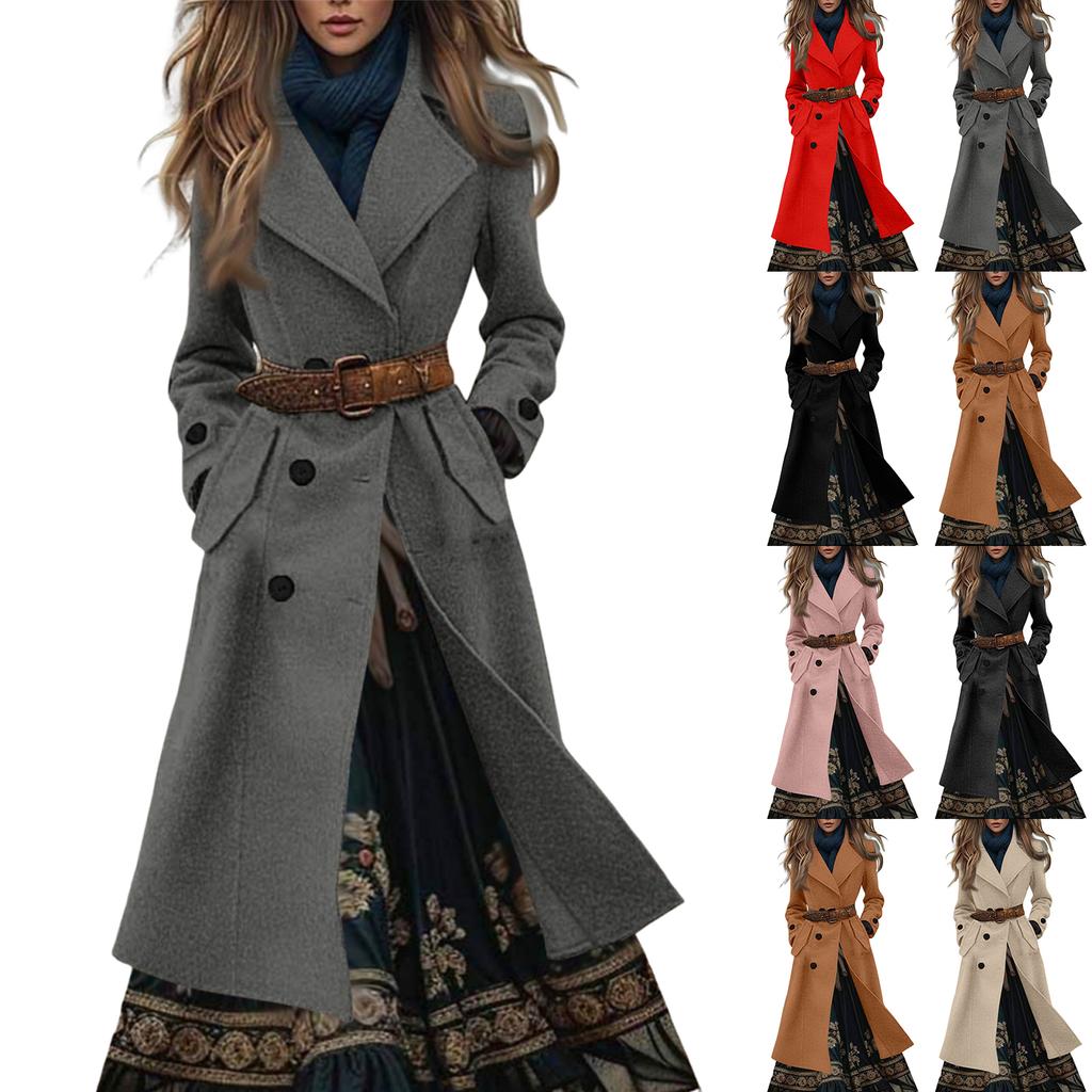 Women's Fashion Jacket Casual Solid-color Long-sleeved Cardigan Long Coat