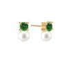 Vivicate 14k Color Cubic Pearl Stud Earrings_Green