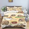 Capa de Edredom Capivaras Anime Roupa de Cama Fronha Estampada Conjunto Geral Infantil e Adulto Tamanho Queen Estampa Reativa Colcha