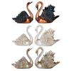 2Pcs Swan Sculpture Elegant Collectibles Modern Housewarming Gift Swan Figurine for Office Cabinet Bedroom Entrance Desktop