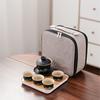 Black Pottery Travel Kung Fu Tea Set Portable Household Outdoor Ceramic Tea Pot Drinking Tea Cup Dry Brewing Plate Small Set