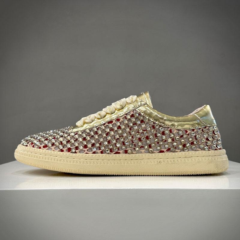 Fashion Luxury New Designer Men's All Match Glitter Charm Rhinestone Causal Shoes Flats Male Walking Sneakers Zapatos Hombre