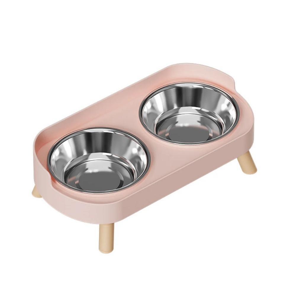 Colorful Pet Double Bowl Stainless Steel Water Bowl Fashion Dog Bowl  Pet Supplies