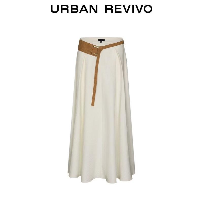 UR 2026 Spring Urban Boho A-Line Midi Skirt
