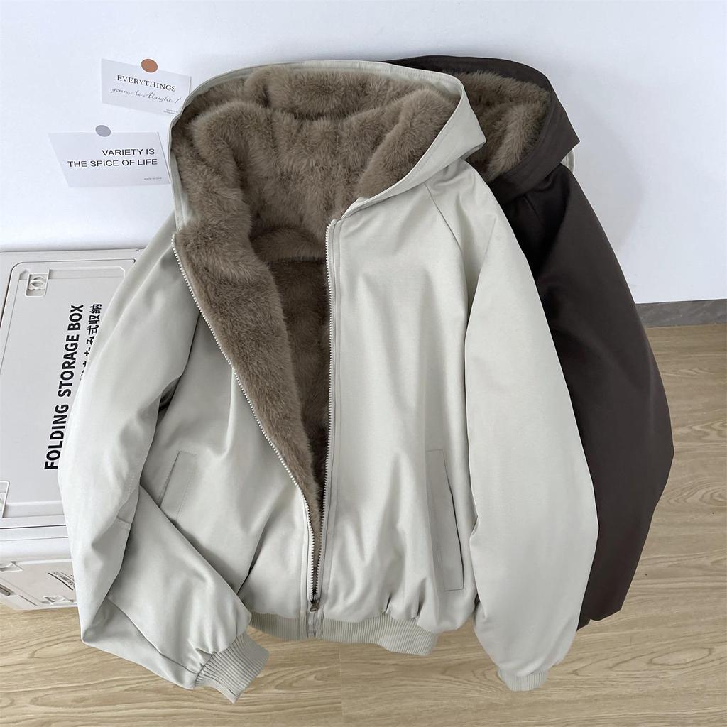 Men's Reversible Fur Parka 2025: Winter Cotton Jacket, Lazy Style, Thickened Outerwear.