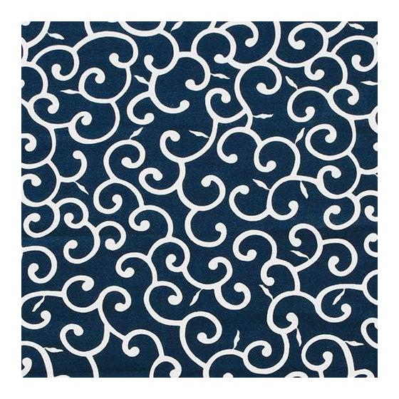 Sen no Anbo Tenugui "Karakusa Navy" Hand-dyed 100% Cotton Tokka, Made in Japan, 35cm x 100cm, Continuous Vine Pattern, Auspicious Pattern Spreading
