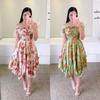 2026 European and American cross-border Amazon ebay dress one-word shoulder irregular off-the-shoulder digital printing medium and long dress