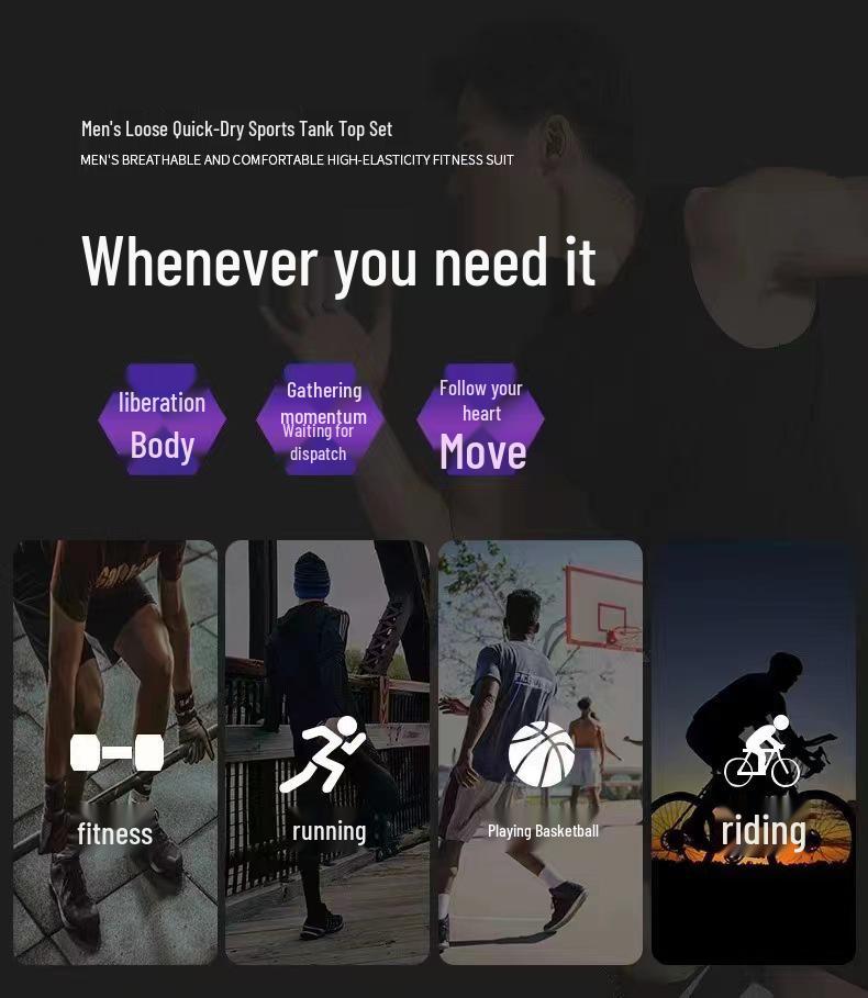 Men's Quick-Dry Sleeveless Compression Tank for Fitness and Basketball