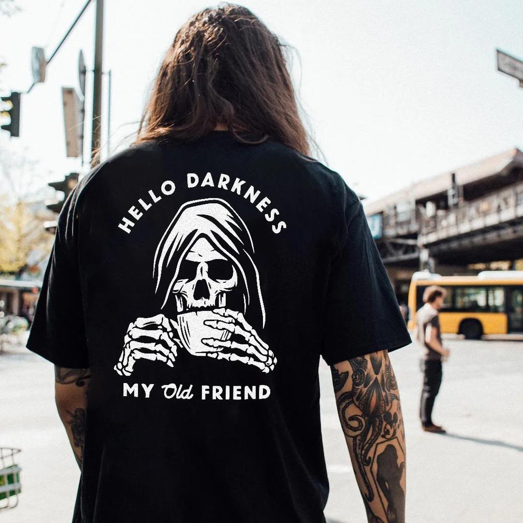 Gothic Harajuku Retro Men Tshirt Punk Rock Horror Shirts Male Vintage Loose Hip-hop Tops Summer Oversized T Shirt Camisetas