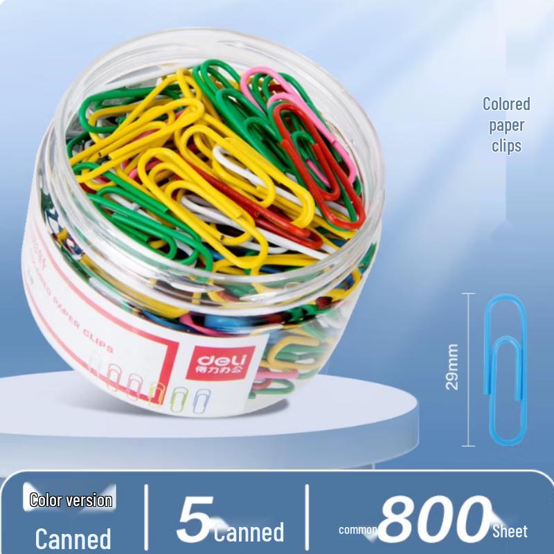 Deli Metal Colored Paper Clips