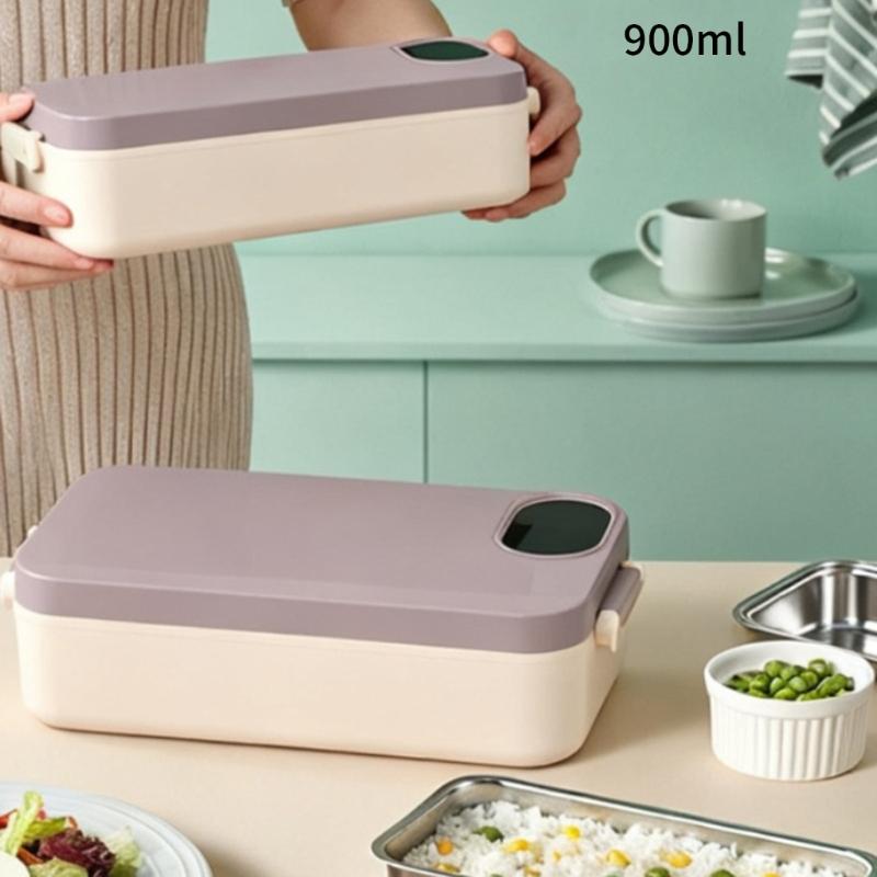 Insulated Food Container with Electric Heating System Stainless Steel Construction for Easy Cleaning and Durability