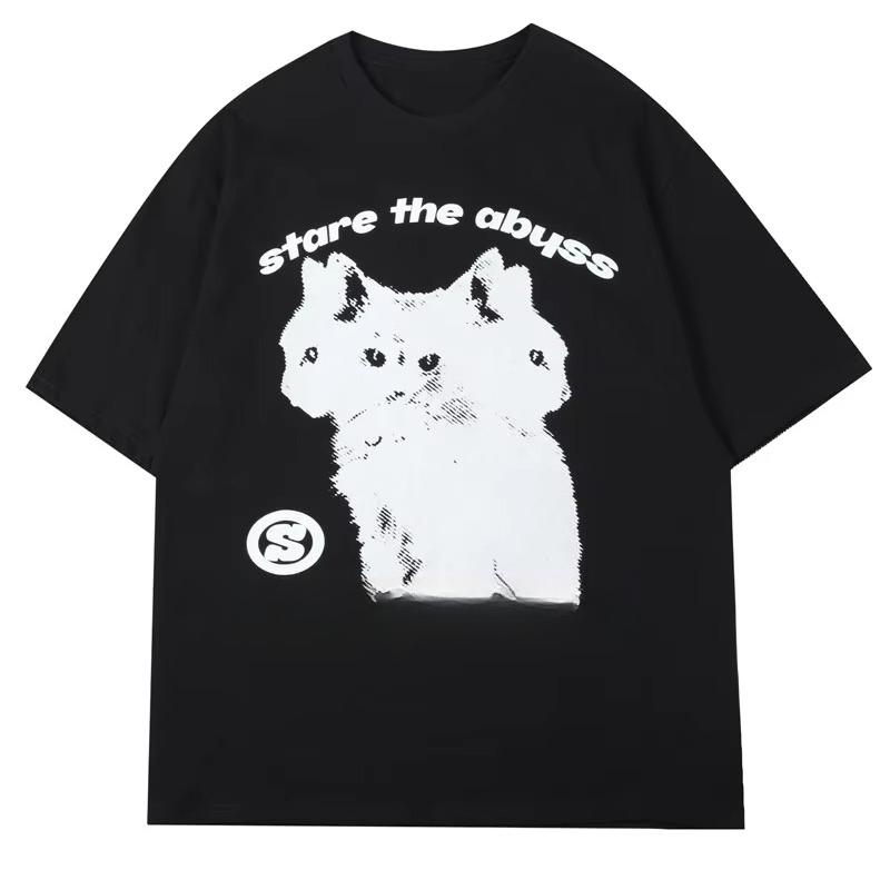 2025 Autumn and Winter High-quality Pattern Printed T-shirt Men's and Women's Cotton Round Neck Fashionable Breathable T-shirt