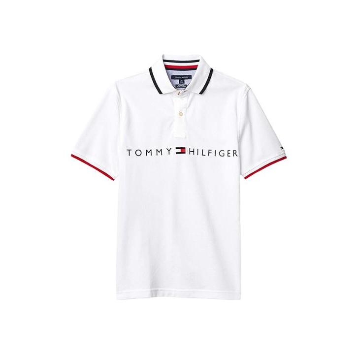 Tommy Hilfiger Solid Color Logo Embroidered Casual Short Sleeve Polo Shirt Men tops White 78E7858-112