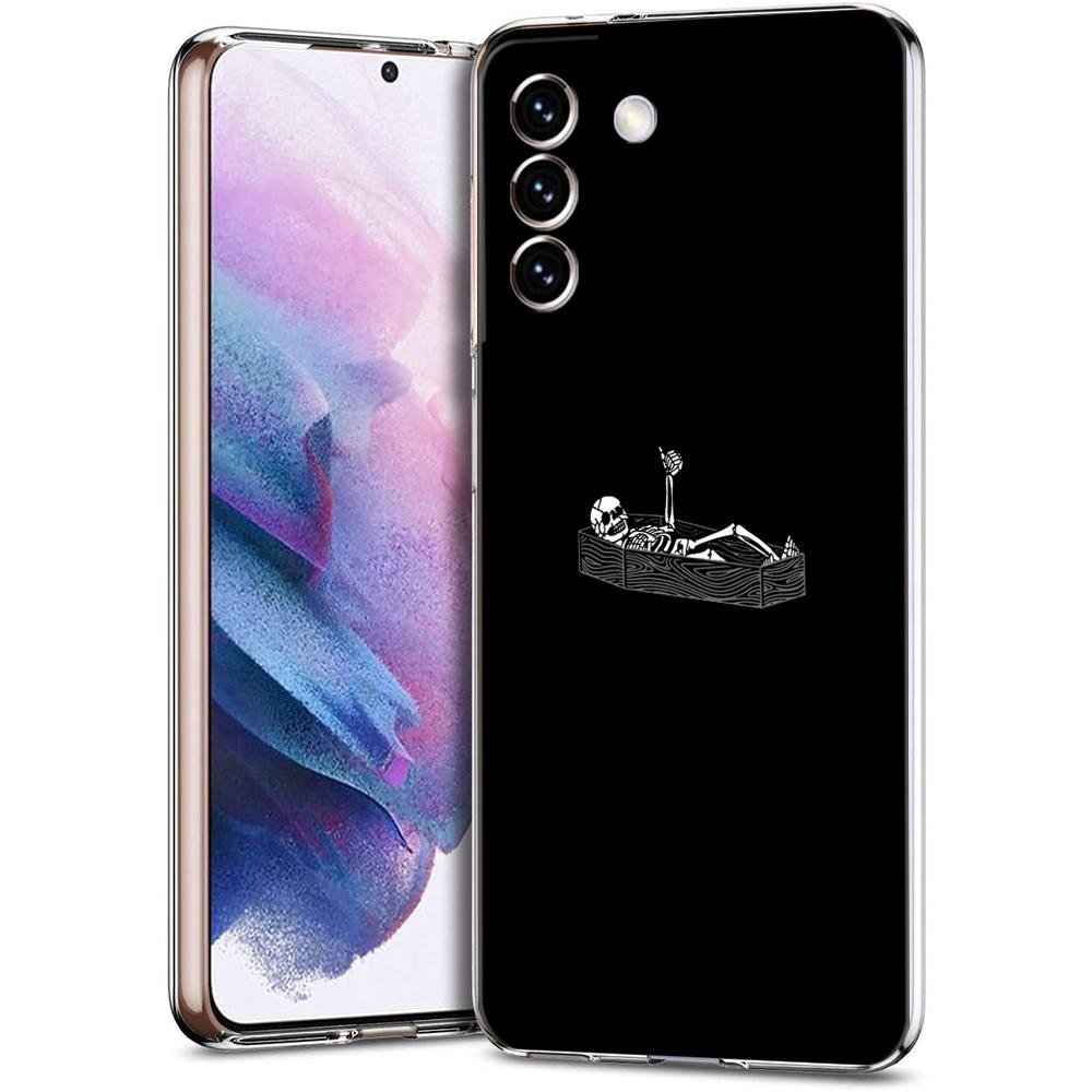 Phone Case For Samsung Galaxy S24 Ultra S23 FE S22 S20 S21 5G S10 S9 Plus S10E S8 Soft Silicone Clear Funny Skeleton Cover