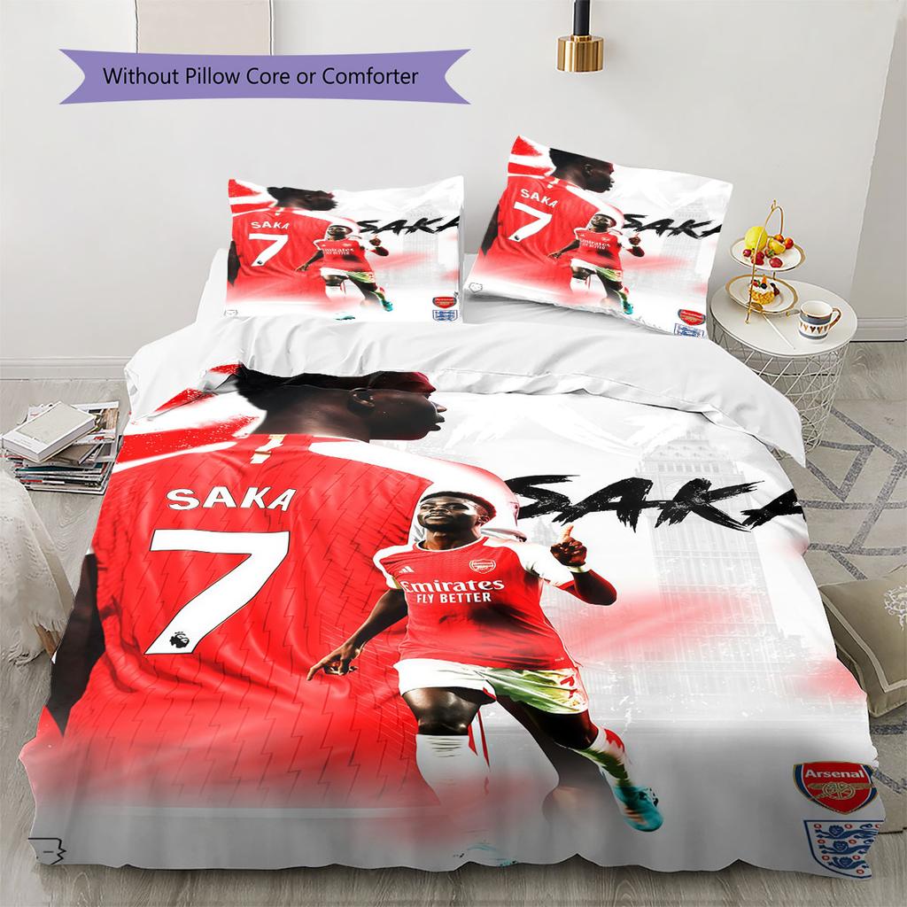 Bukayo Saka Soul Bedding Quilt Set Quilt Cover Pillowcase Home Decoration Birthday Gift (1 * duvet cover + 2 * pillowcase, without core)