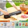 Máquina Selladora al Vacío Selladora de Alimentos Totalmente Automática Sellado Potente Sellador de Vacío Eléctrico para Alimentos para el Hogar