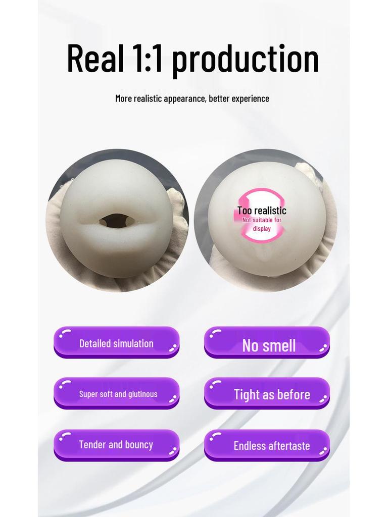 Double-Headed Transparent Airplane Cup for Gay Men: Interactive Masturbation Trainer with Manual Rotation.