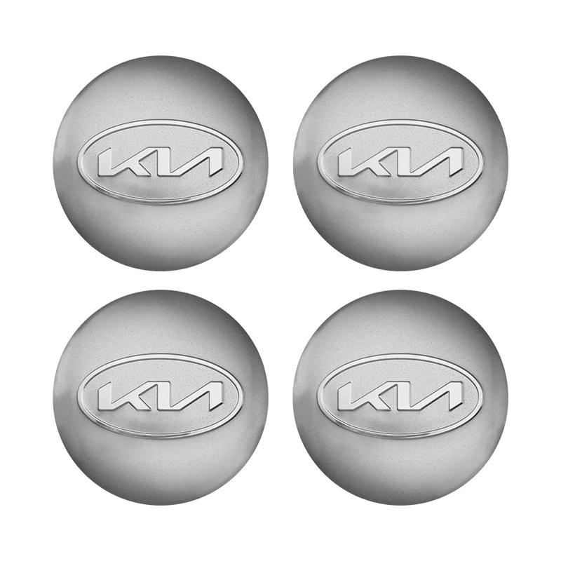 AABIY1 4pcs 3D 56mm Car emblem Wheel hub Center Cap Badge covers sticker Decals Styling accessories For KIA EV6 Sorento Niro Stinger