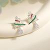 S925 Silver Christmas Tree Stud Earrings - Elegant Women's Light Luxury Fashion Jewelry for New Year's Eve